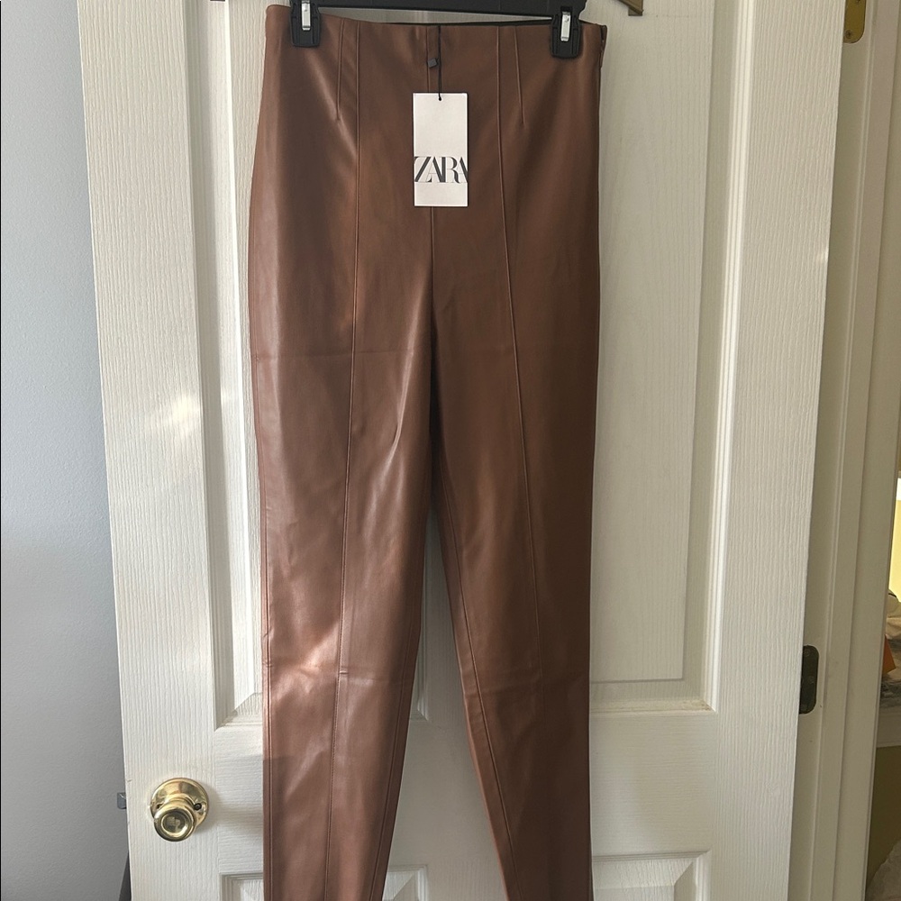 Zara Brown Leather Pants